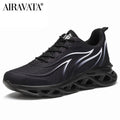 Men's flame-print sneakers – Breathable mesh sports shoes, comfortable for running and outdoor activities