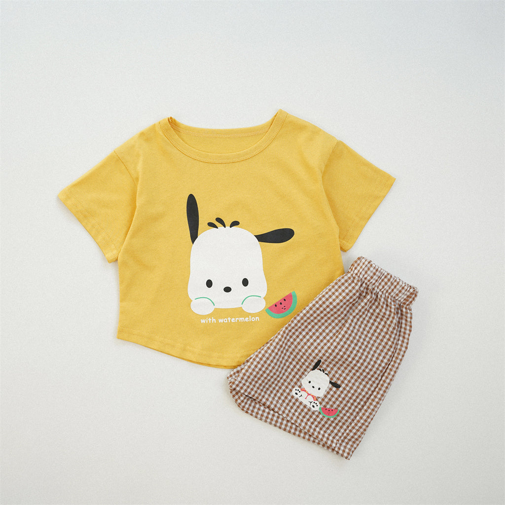 23,29 USD - Ensemble à carreaux pour enfants de style dessin animé