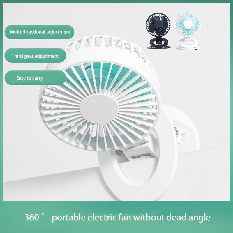 Nouveau ventilateur à pince, mini ventilateur de bureau USB, petit ventilateur rechargeable pour dortoir, voiture ou maison, cadeau