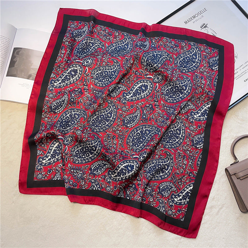 USD 15.12 - Retro printed scarves, paisley pattern scarves, versatile scarves, small square scarves for women, decorative scarves