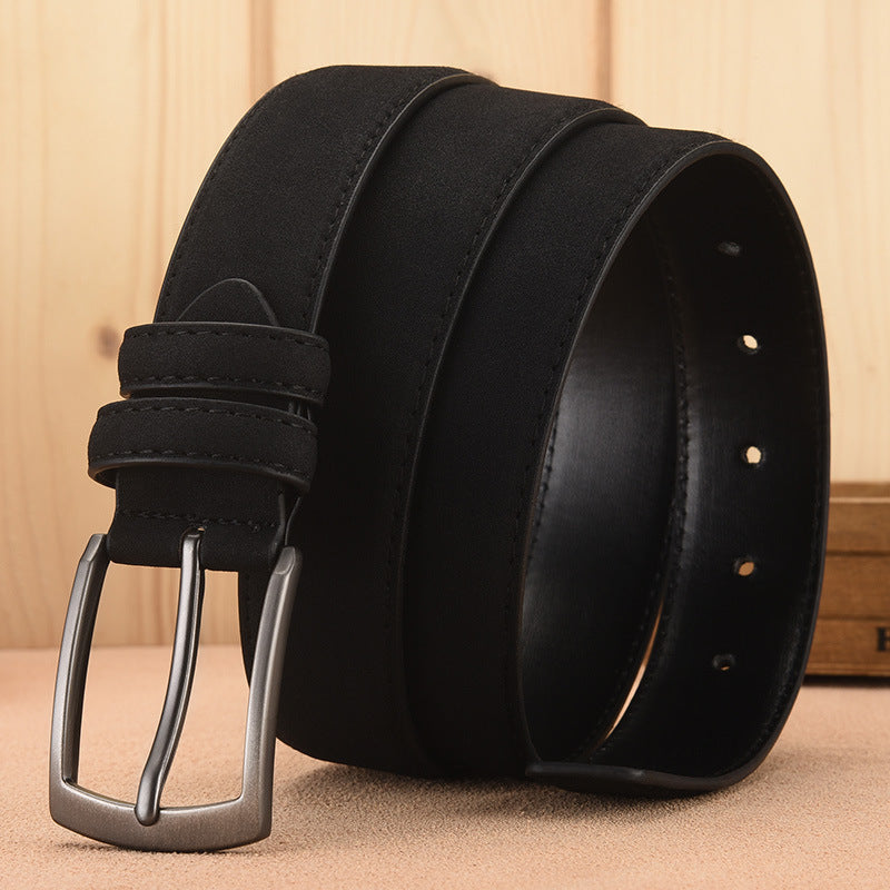 US$13.86 - Men's Leather Belt, Velvet Buckle, for Mature and Young Adult Men.