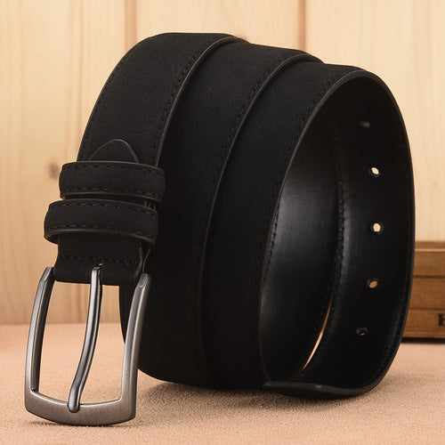 US$13.86 - Men's Leather Belt, Velvet Buckle, for Mature and Young Adult Men.