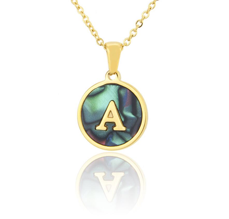 16,54 USD - Collier pendentif 26 lettres pour femme/fille, chaîne en acier inoxydable
