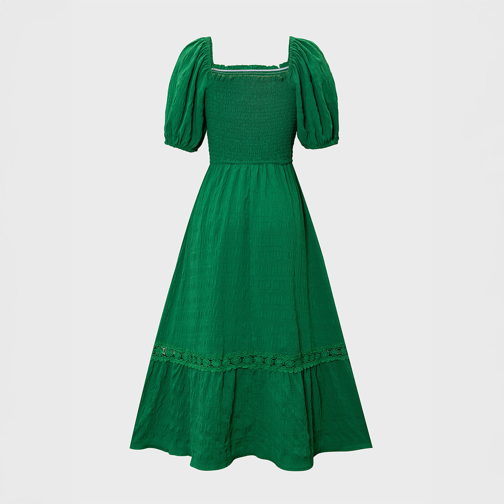 Robe longue à manches courtes pour femme