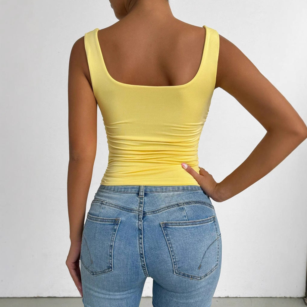 $17.36 - sleeveless square-neck crop tank top