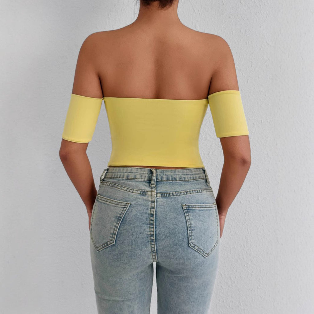 15.13 USD haut sexy sans col et moulant