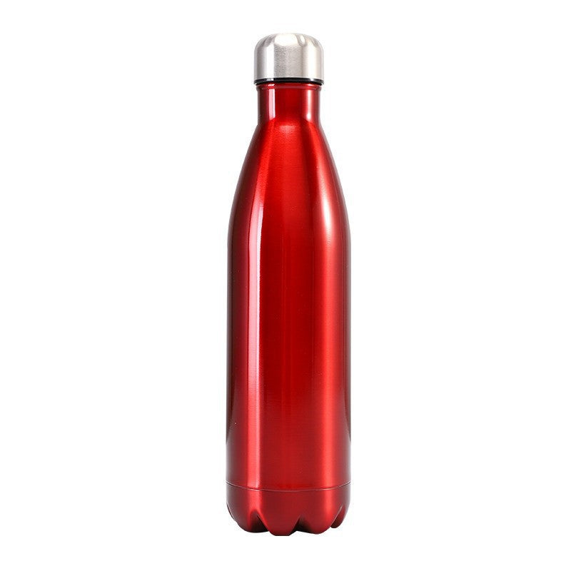 Bouteille type Coca de 750 ml avec fond amovible, gourde de sport pour l'extérieur, thermos multifonction en acier inoxydable.