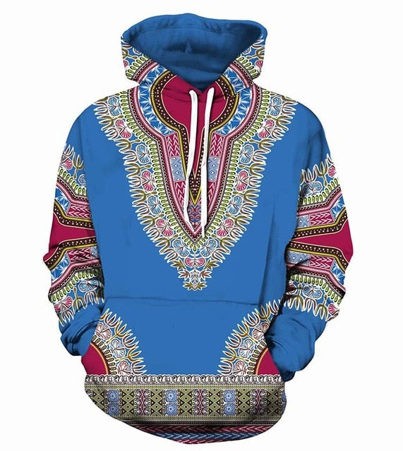 Unisex 3D Traditional Print Hoodie - African Dashiki Style - Hip-Hop Streetwear Sweatshirt