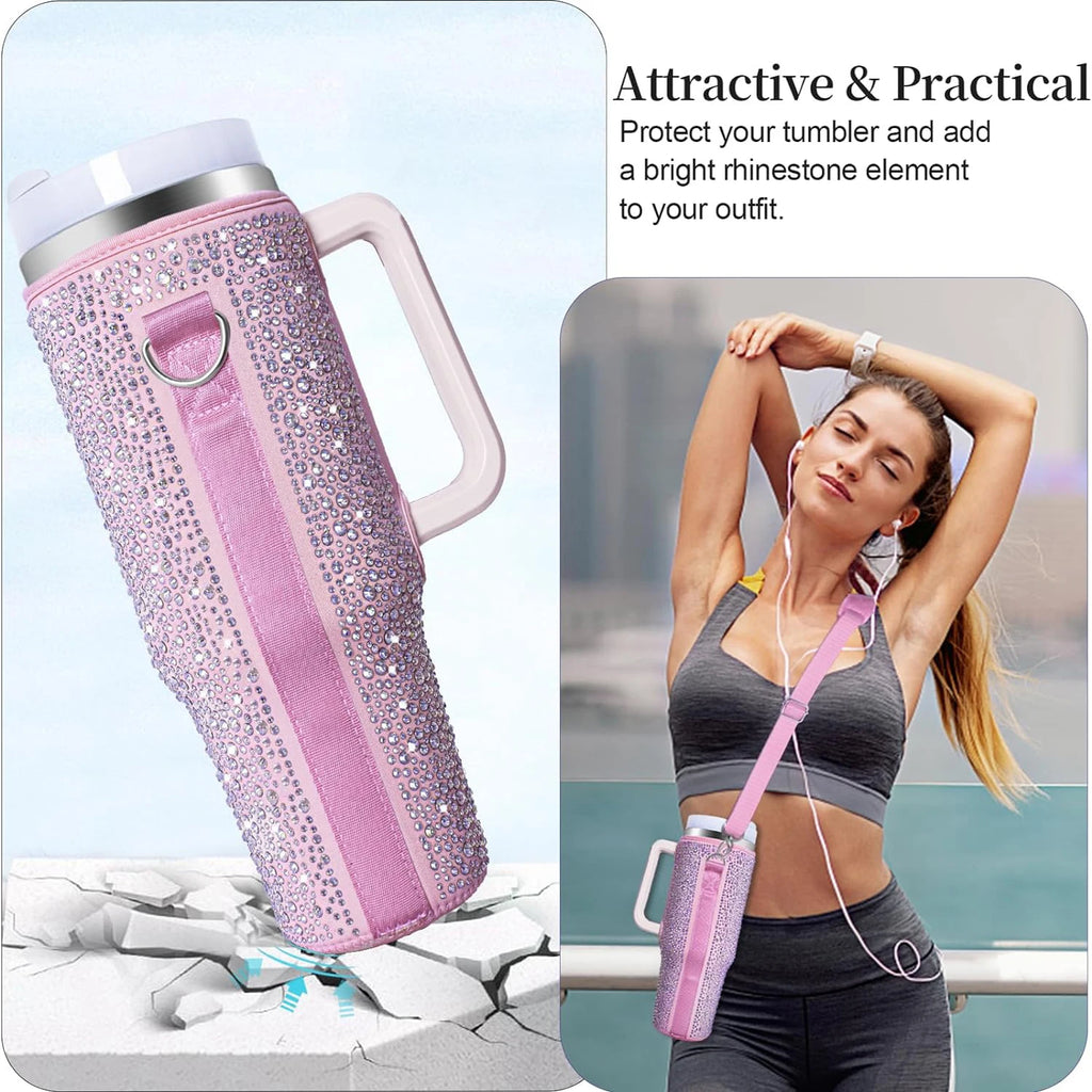 Housse de protection pour tasse à gourde portable, avec sangles, accessoire pour boissons d'extérieur