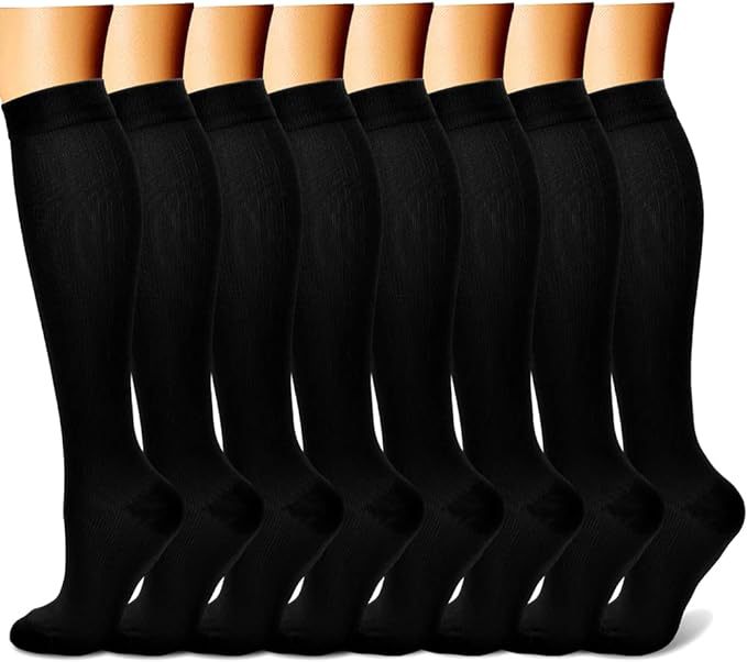 16.30 USD Chaussettes montantes, chaussettes de compression, chaussettes élastiques, chaussettes de sport (cyclisme, course à pied, yoga), chaussettes de compression montantes pour hommes, chaussettes pour femmes