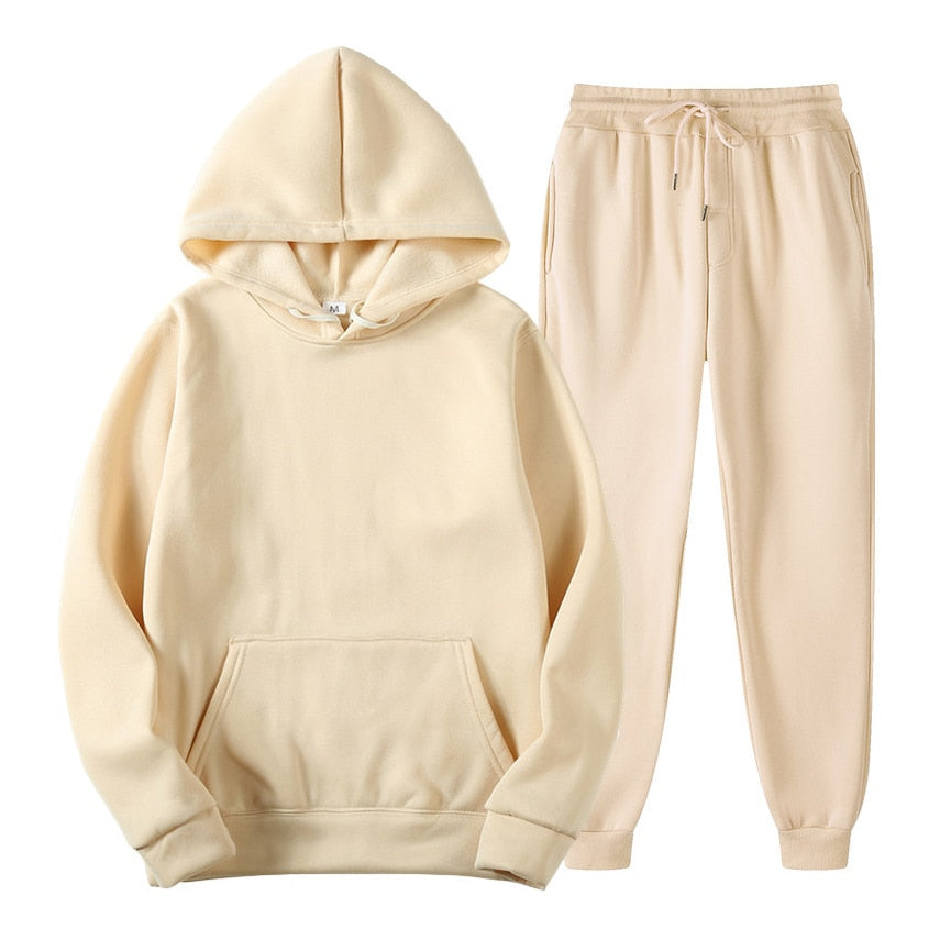 26,78 USD - Ensemble de survêtement homme  et femme mixte sweat à capuche et pantalon de jogging, deux pièces, style décontracté.