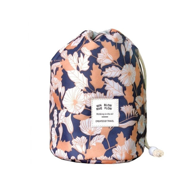 $13.97 - Women's Round Makeup Bag, Ideal for Travel, with Compartments for Toiletries.