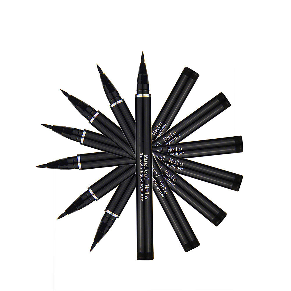 Delineador líquido Magical Halo Black, resistente al agua y al sudor, de secado rápido y larga duración.