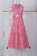 robe imprimée sans manches à col en V