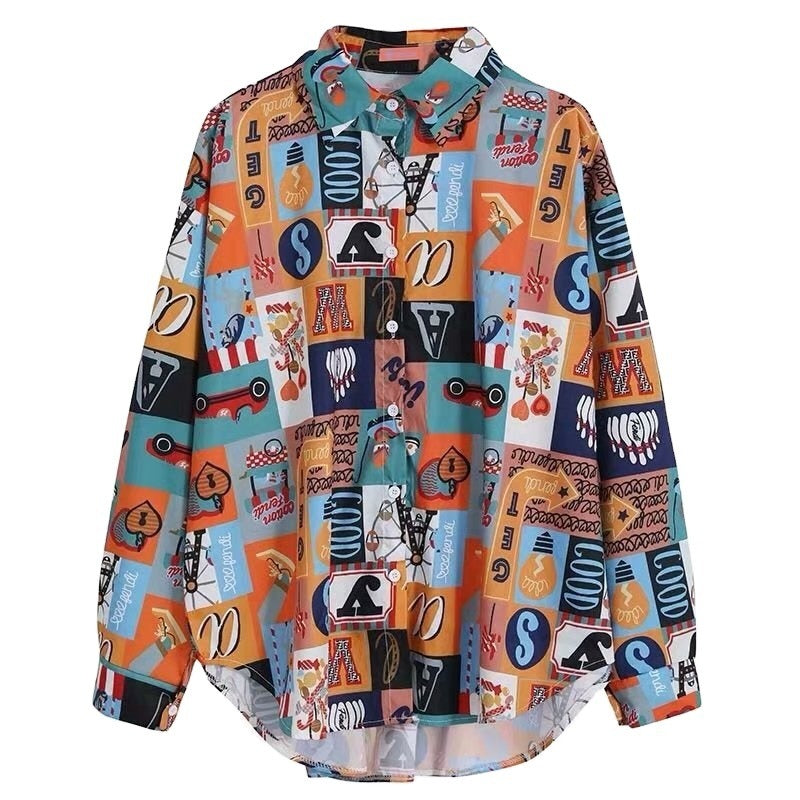 Flower shirt for women, new style for outerwear, plus size, fat mm versatile long