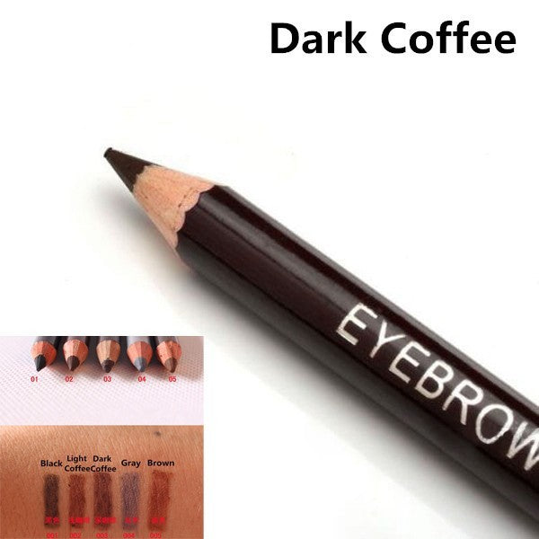 Lápiz de cejas de leopardo para mujer, resistente al agua, negro, marrón, color café, con pincel, herramienta de maquillaje para ojos