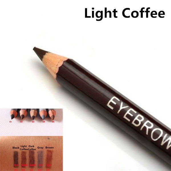 Lápiz de cejas de leopardo para mujer, resistente al agua, negro, marrón, color café, con pincel, herramienta de maquillaje para ojos