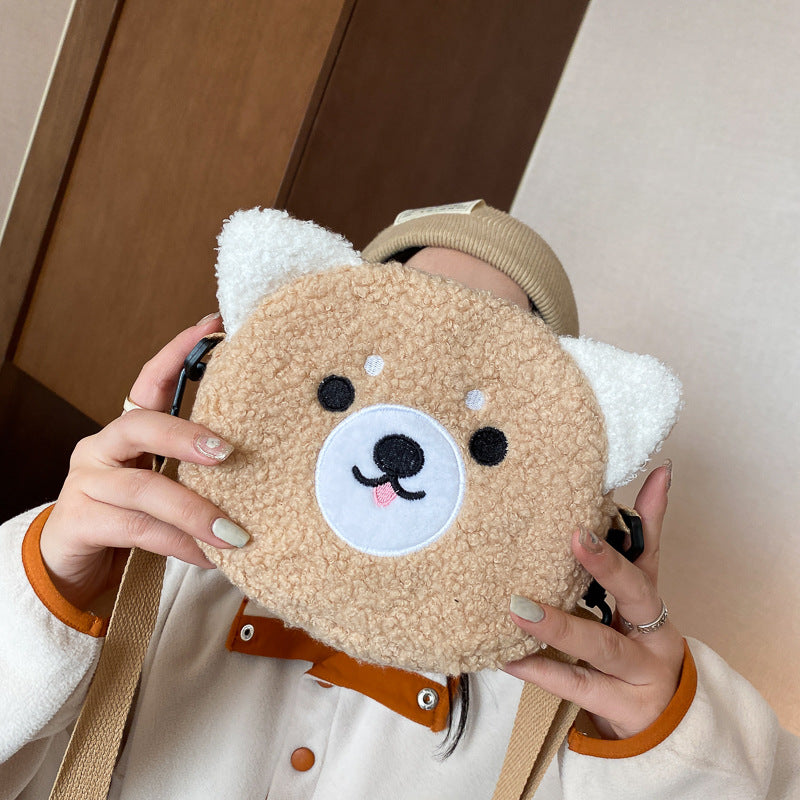 15,12 USD - Sac à main femme , nouveau sac bandoulière femme mignon et élégant, petit sac rond en peluche, sac d'écolière