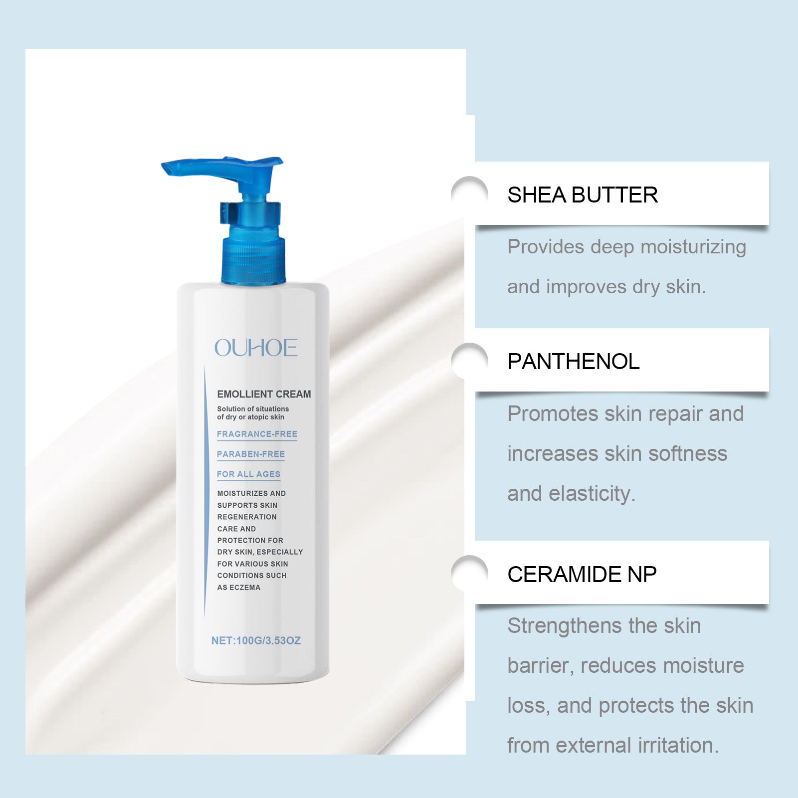 17.70 USD - Moisturizing, hydrating, non-greasy, scented care cream for dry skin.