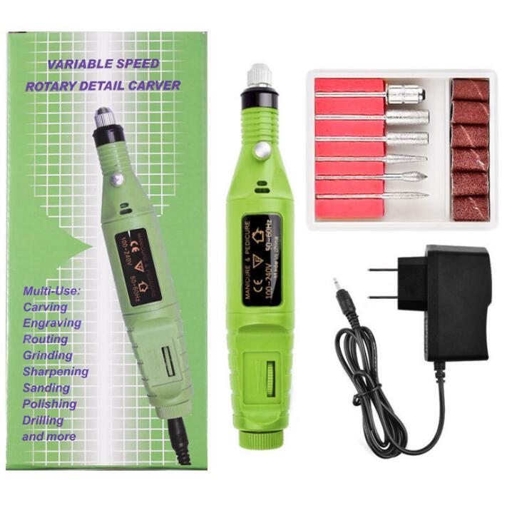 Electric Nail Drill Kit, Gel Nail Remover Machine, Nail Art Tool Kit, Pen, Nail File, Sanding Bands