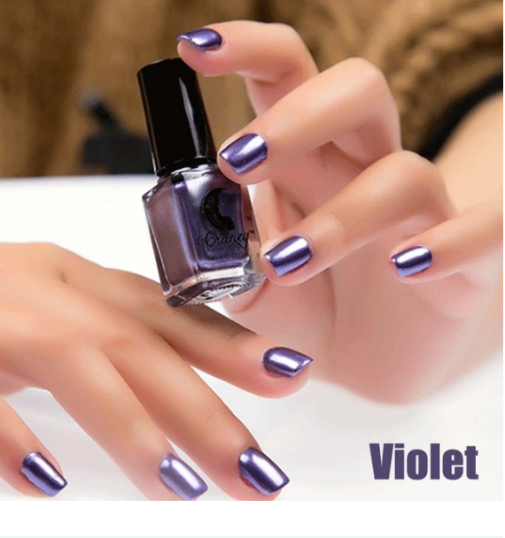 11.64 USD - Trendy and Sexy Metallic Nail Polish for Women, 14 Colors, 6ml, Mirror Effect, Makeup Accessories.