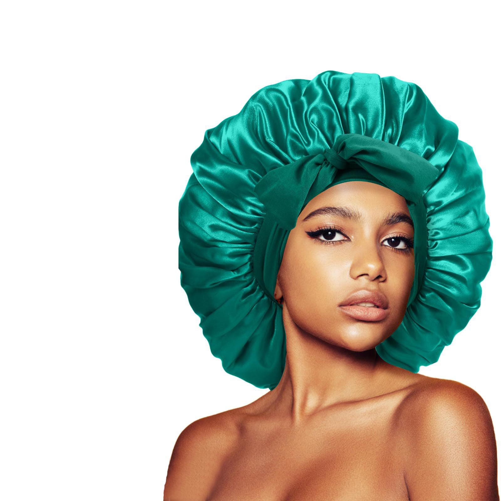 17,44 USD - Chapeau rond à nœud élastique, bonnet de nuit uni, foulard de coiffure à large bord, chapeau