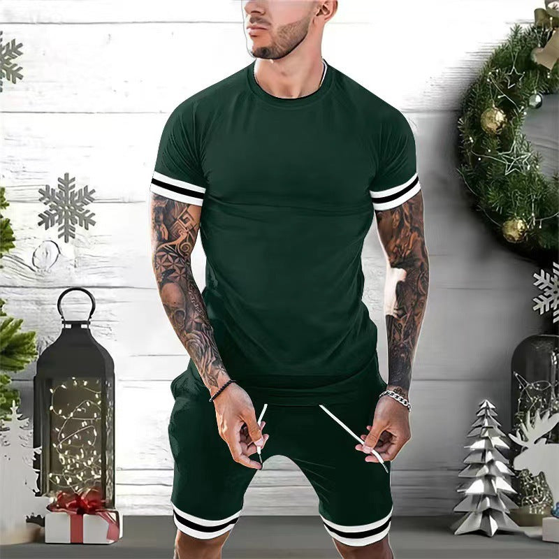 Ensemble deux pièces sport et loisirs : short à manches courtes