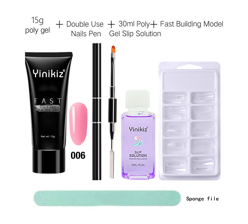 Crystalline gel, fast-extending gel, polygel