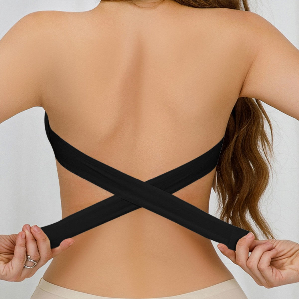 Soutien-gorge sans bretelles pour femme avec fermeture latérale croisée