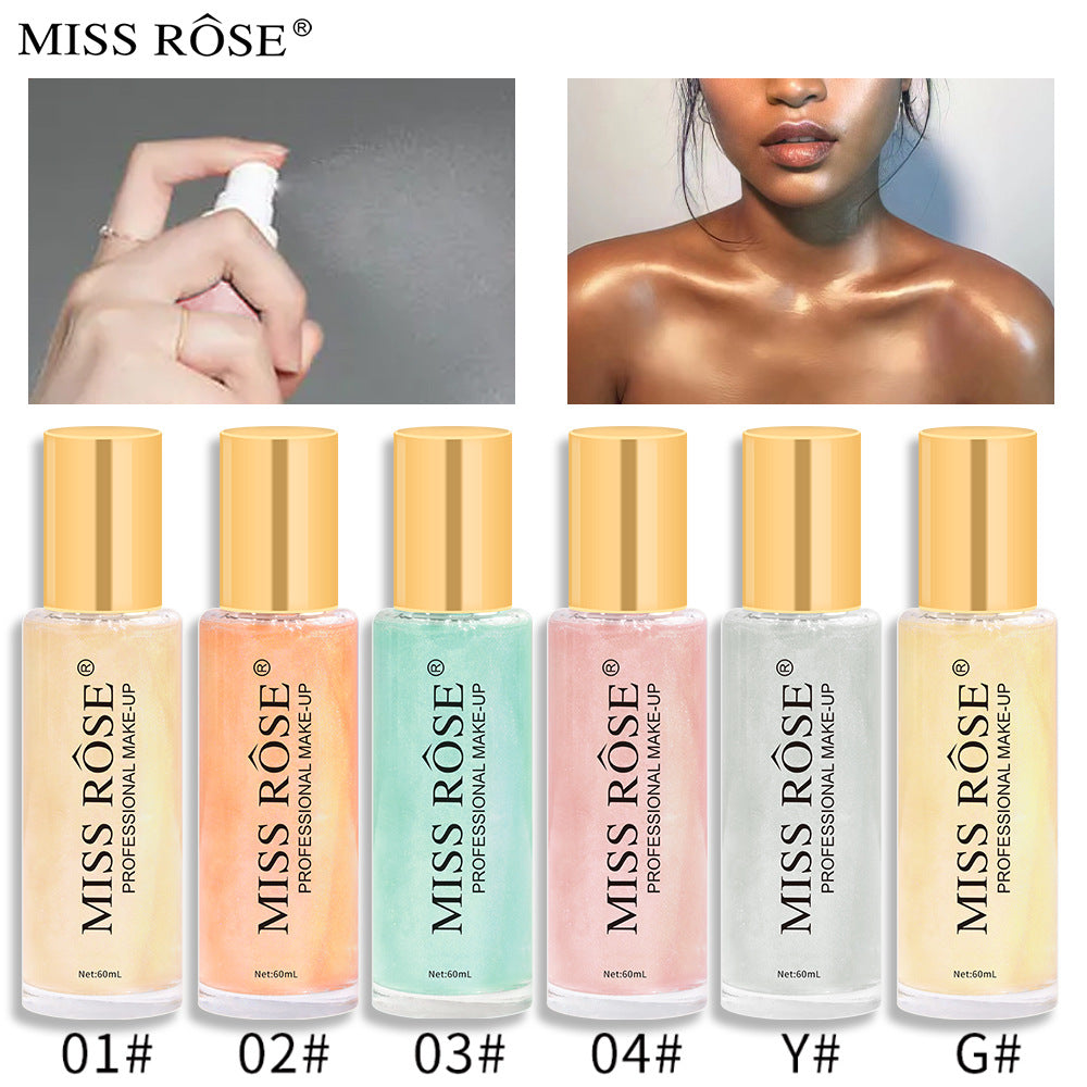Spray corporal líquido con brillantina Quicksand, resistente al agua y al sudor, sin necesidad de maquillaje, nacarado, iluminador y realzador.