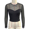 Chic long-sleeved crop top for women with mesh inserts, ideal for spring and summer. A versatile, sexy, and casual crop top for girls.