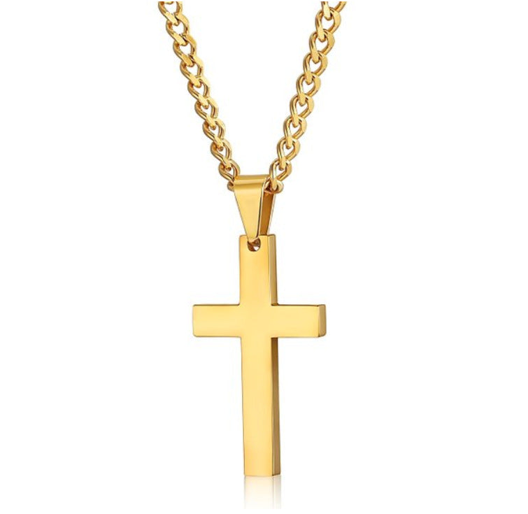 USD 13.97 - Simple Cross Pendant Necklace with Chain, Christian Jewelry