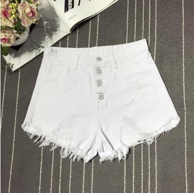 Short en jean taille haute, coupe flatteuse, doublé de fourrure, style décontracté et estival, grandes tailles.