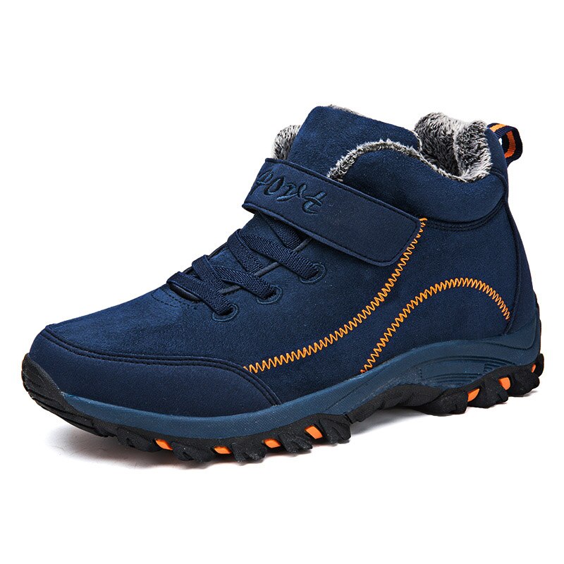 41.91 USD Bottes d'hiver imperméables pour hommes avec fourrure, bottes chaudes pour femmes, chaussures de travail décontractées pour hommes, baskets montantes en caoutchouc, bottines grandes tailles