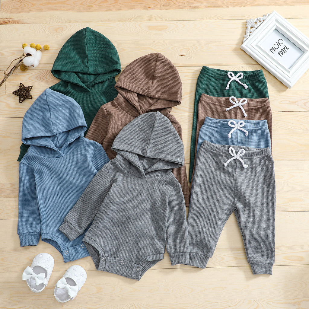 Ensembles unis pour bébé (4 couleurs) - Combinaison-pantalon à manches longues - 4 couleurs - Automne/Hiver