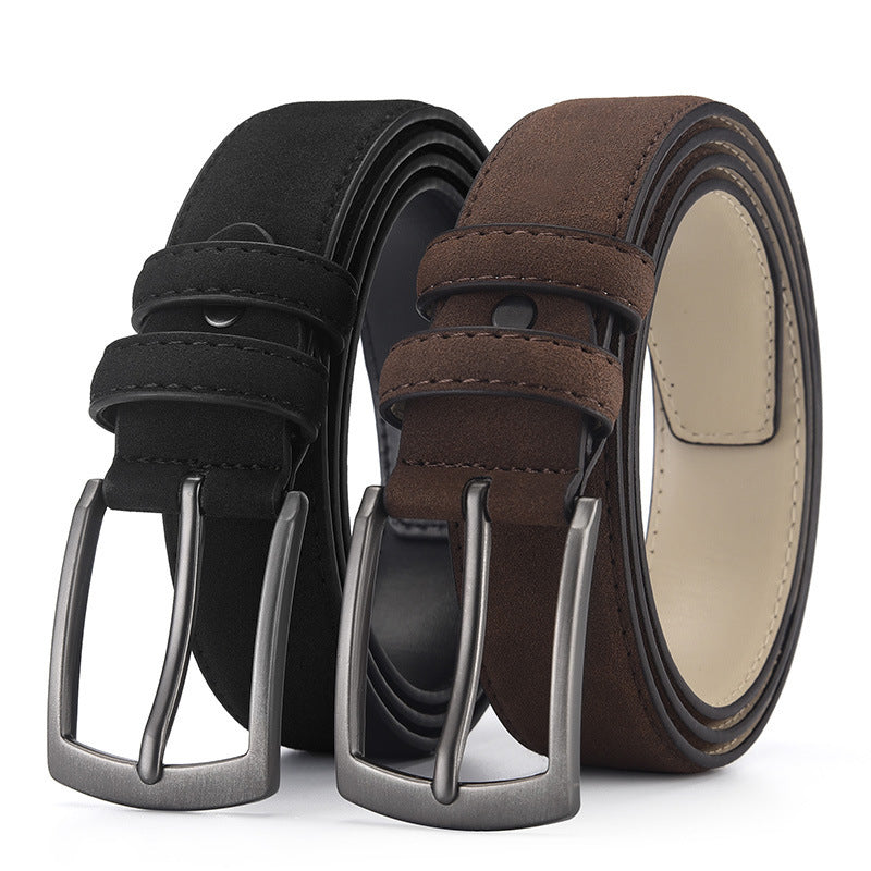 US$13.86 - Men's Leather Belt, Velvet Buckle, for Mature and Young Adult Men.