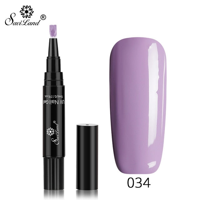 15.12 USD - Saviland 3-in-1 New Gel Nail Polish Pen: Glitter, Easy Application, 60 Colors, UV Hybrid Gel Polish, Easy to Use.