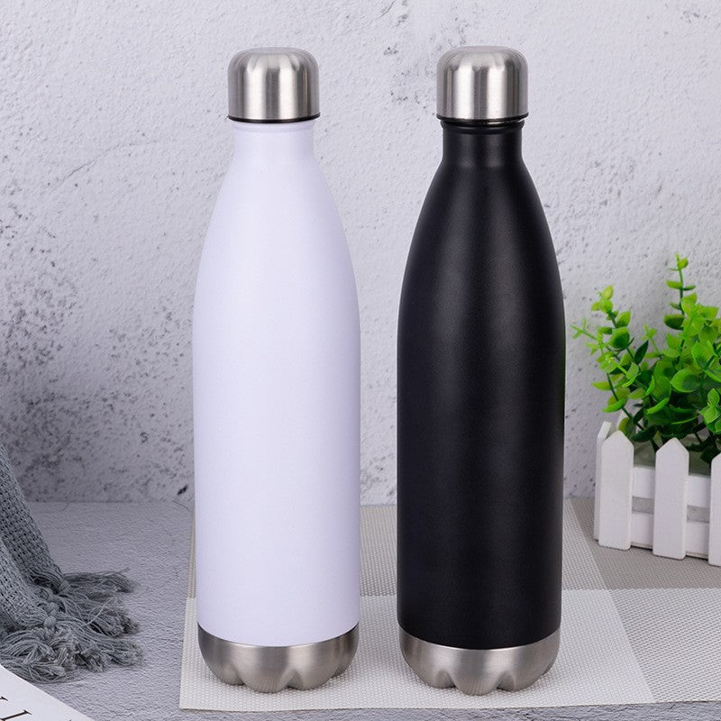 Bouteille type Coca de 750 ml avec fond amovible, gourde de sport pour l'extérieur, thermos multifonction en acier inoxydable.