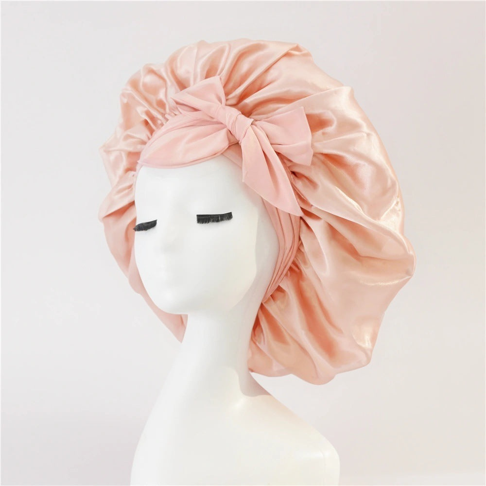$17.44 - Round hat with elastic knot, plain sleep cap, wide-brimmed headscarf, hat