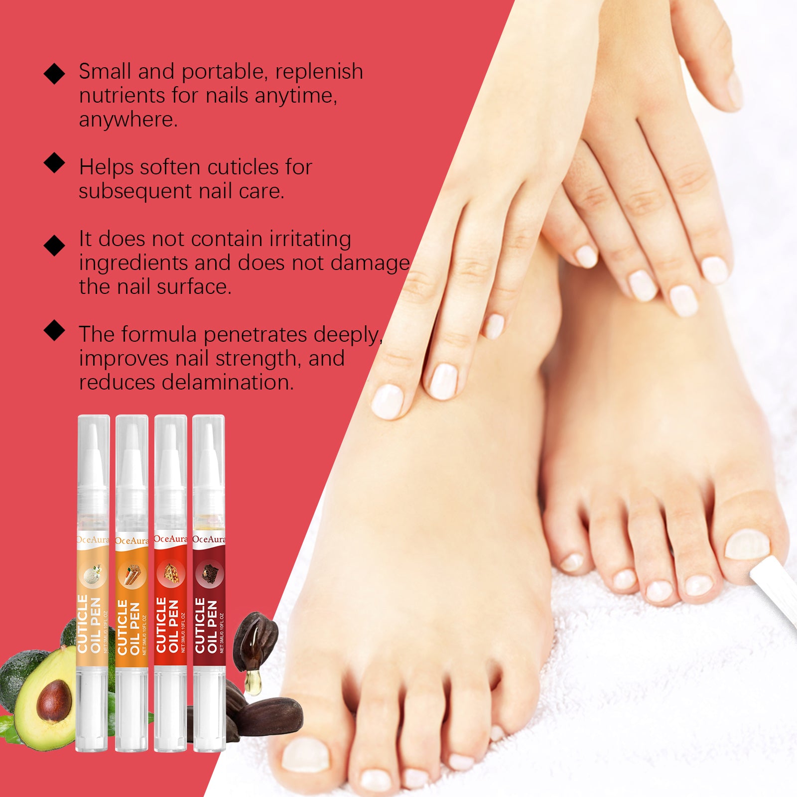 Manicure and cuticle treatment, nail repair agent, nourishing treatment for delicate nails