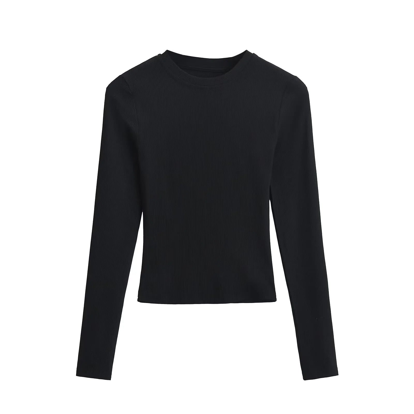 19.67 USD - Plain Round Neck Long Sleeve T-Shirt