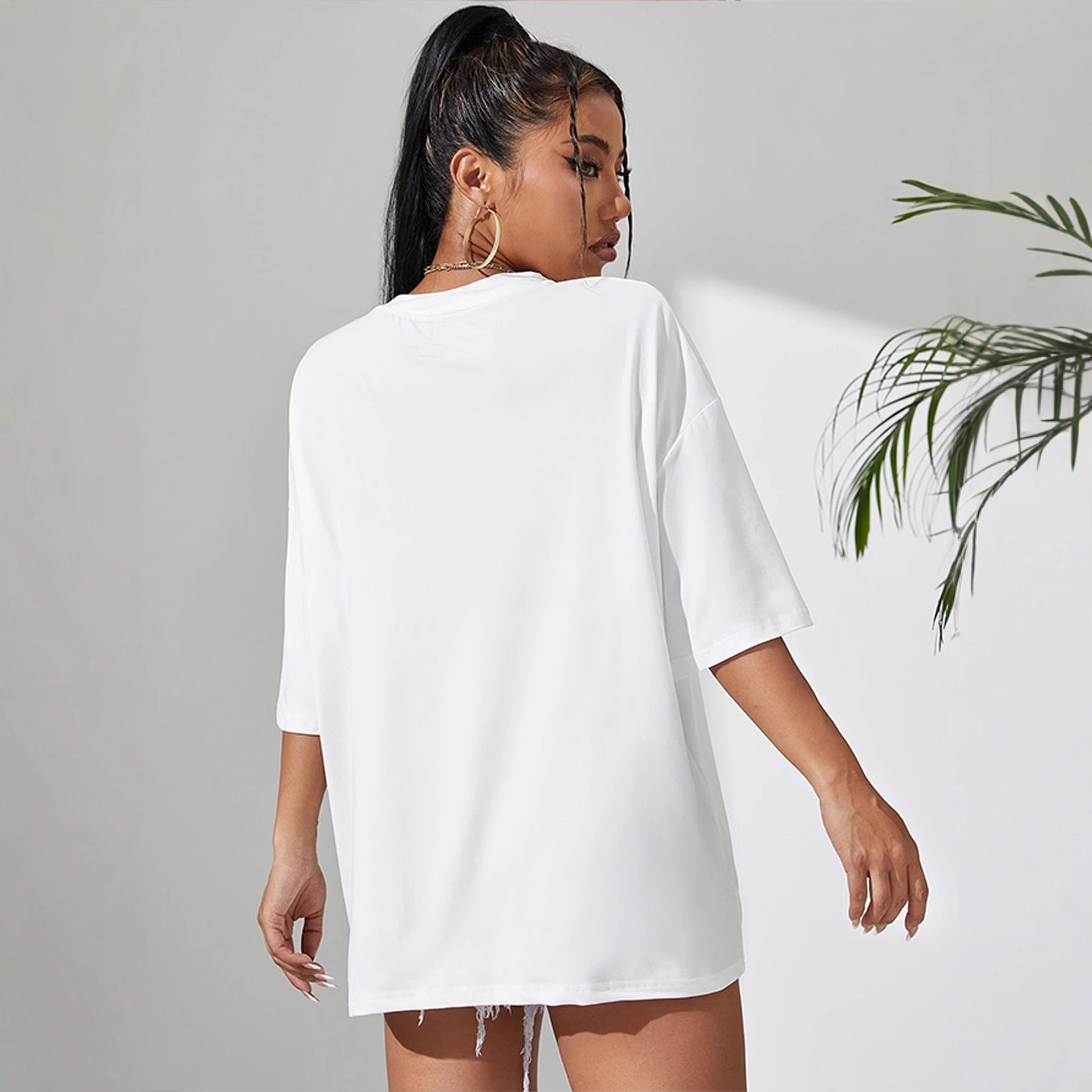 Multicolor round neck short sleeve T-shirt