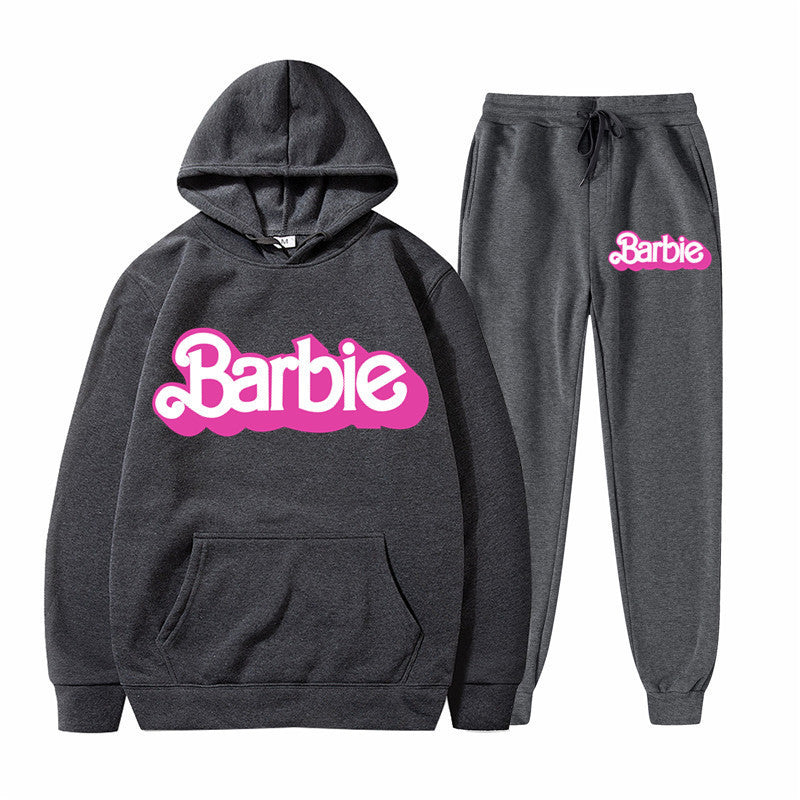 29.10 USD - Men's and Women's Printed Hooded Casual Sweatshirt Set