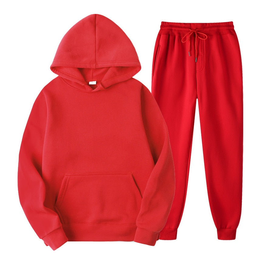 26,78 USD - Ensemble de survêtement homme  et femme mixte sweat à capuche et pantalon de jogging, deux pièces, style décontracté.