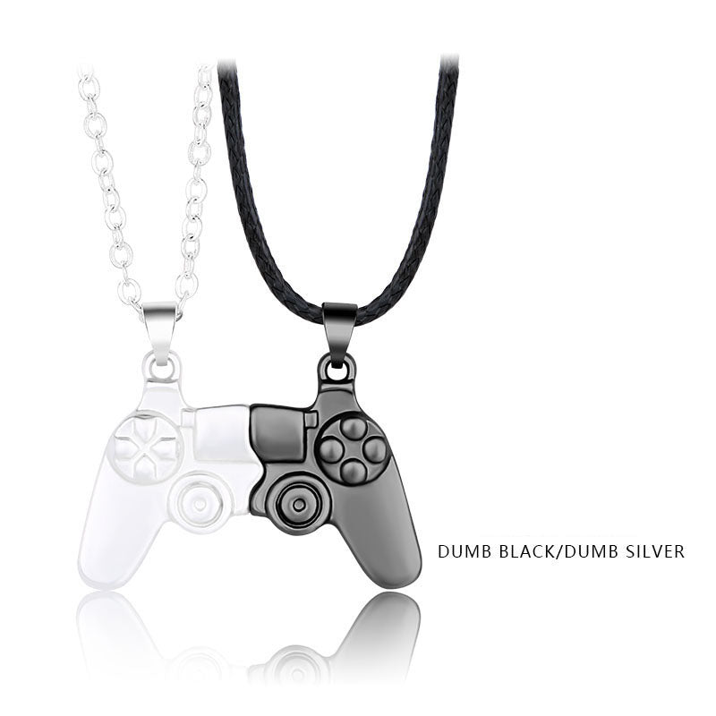 $16.88 - Magnetic Couple Necklace, Game Controller Handle, Magnetite Stone Necklace, Gift for Men and Women