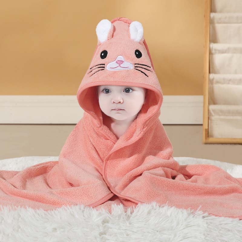 13,97 USD serviette de bain à capuche pour bébé, motif éléphant et animal de dessin animé, en gros.