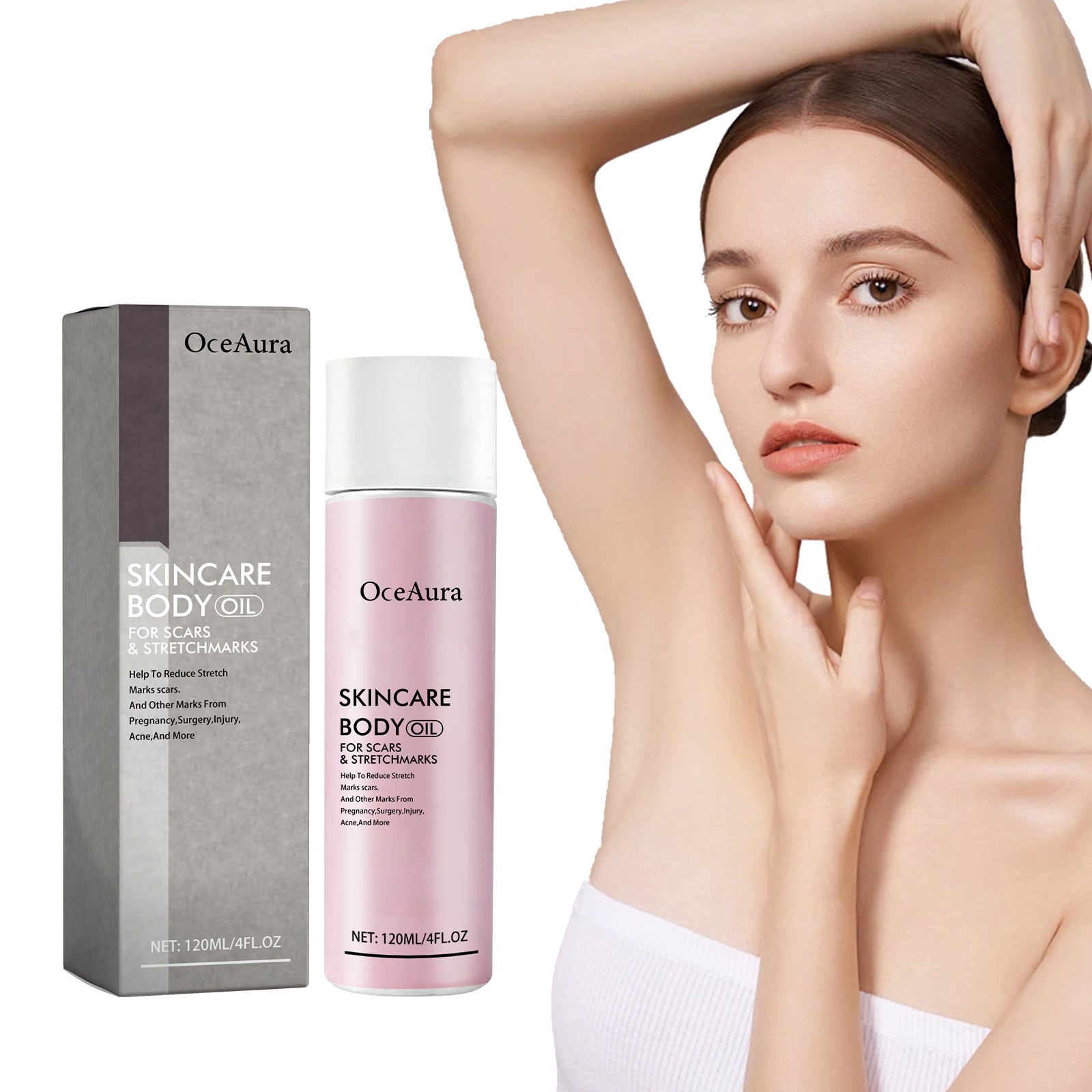 $19.57 - Body Treatment Oil, reduces scars and pregnancy stretch marks, moisturizes and repairs delicate and smooth body skin