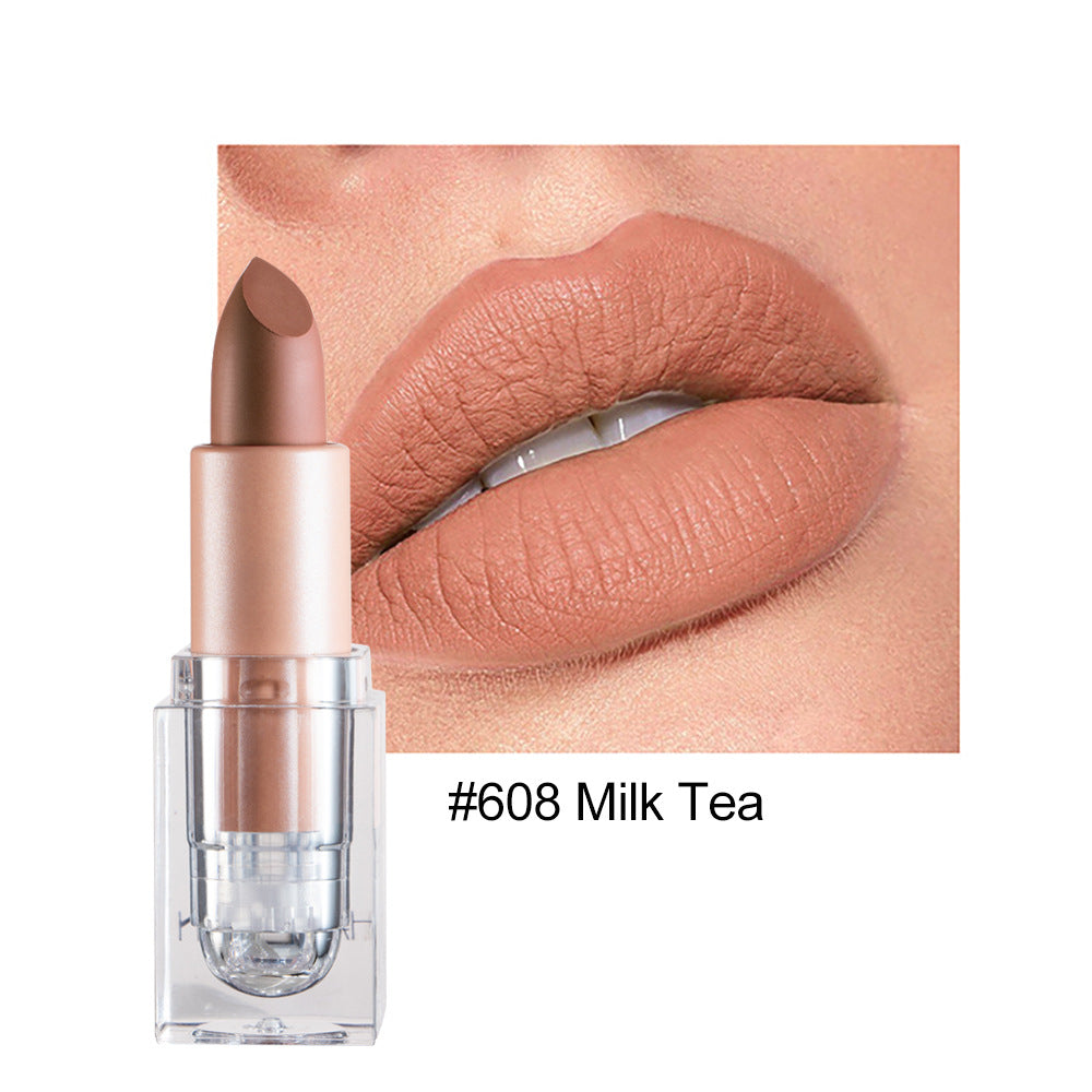 HANDAIYAN Lápiz labial mate Little Ice Cube, 12 tonos. Este lápiz labial no se desvanece fácilmente. Tono nude, efecto pastoso, color polvo.