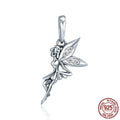 Accessoires en argent sterling S925 pour femmes : Bracelet pendentif fée des fleurs à faire soi-même, breloque pour collier personnalisée
