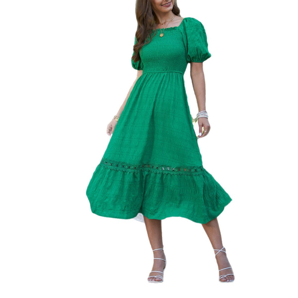Robe longue à manches courtes pour femme